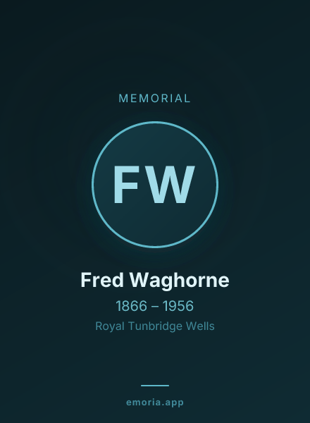 Memorial portrait of Fred Waghorne