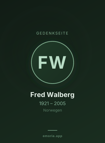 Gedenkportrait von Fred Walberg