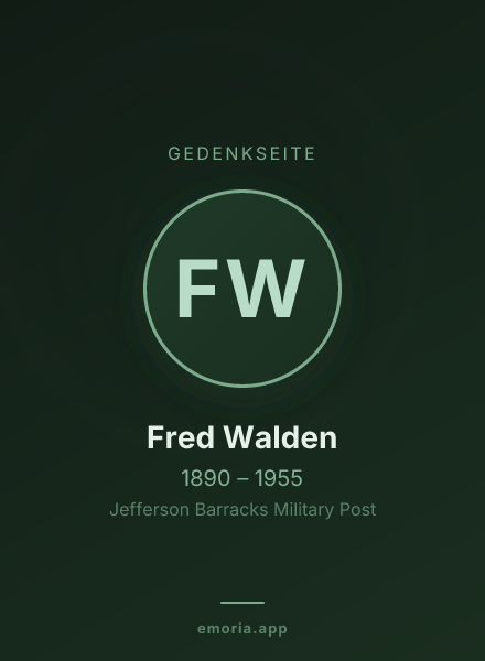 Gedenkportrait von Fred Walden