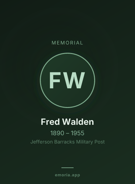 Memorial portrait of Fred Walden