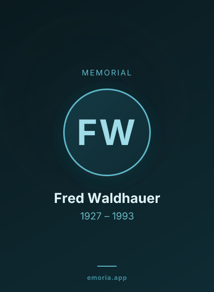 Memorial portrait of Fred Waldhauer