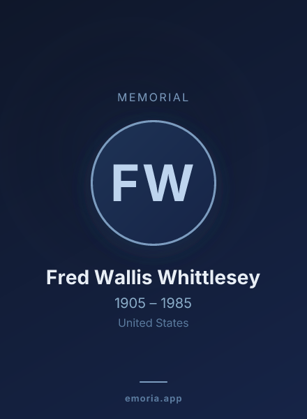 Memorial portrait of Fred Wallis Whittlesey