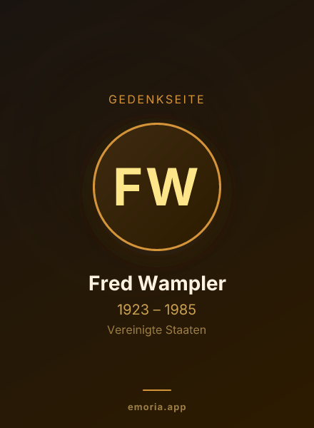 Gedenkportrait von Fred Wampler