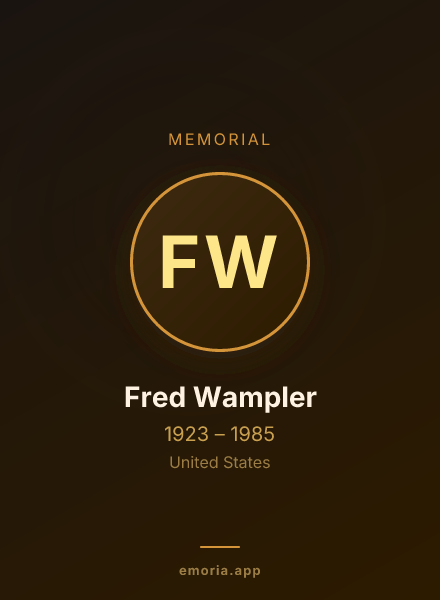Memorial portrait of Fred Wampler