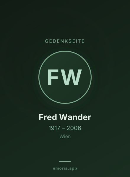 Gedenkportrait von Fred Wander