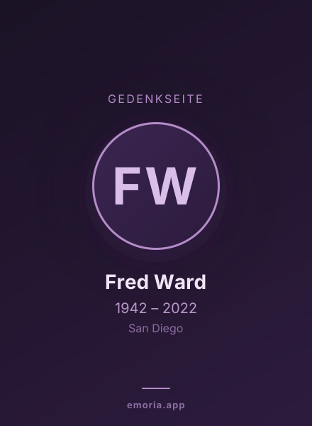 Gedenkportrait von Fred Ward