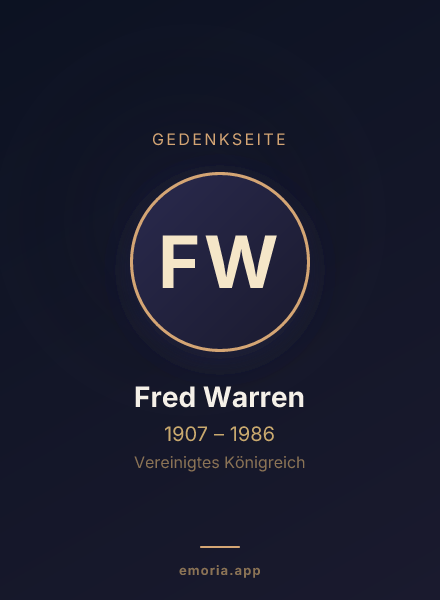 Gedenkportrait von Fred Warren