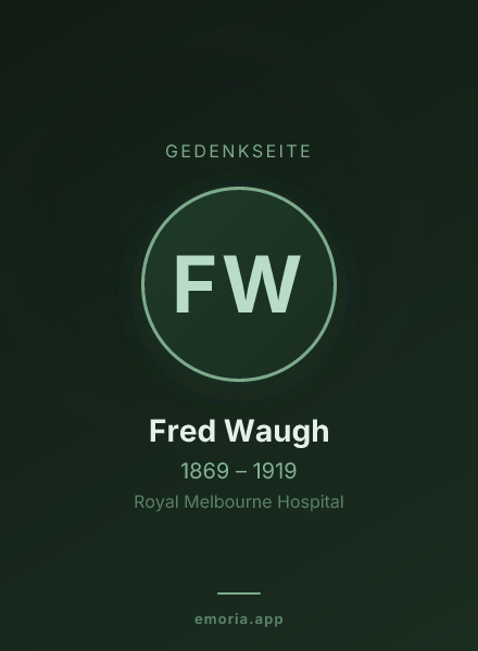 Gedenkportrait von Fred Waugh