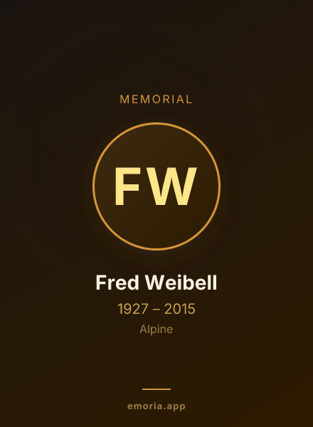 Memorial portrait of Fred Weibell