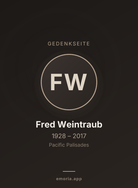 Gedenkportrait von Fred Weintraub