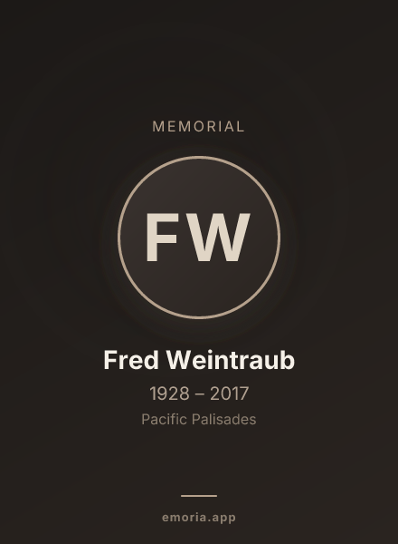 Memorial portrait of Fred Weintraub