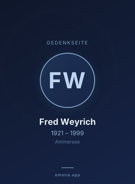 Gedenkportrait von Fred Weyrich