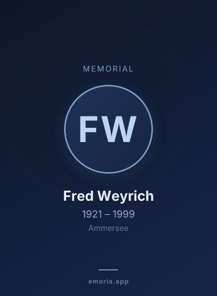 Memorial portrait of Fred Weyrich