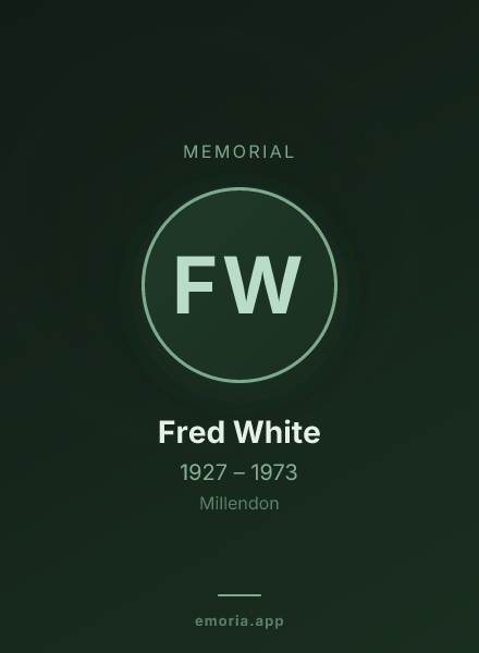 Memorial portrait of Fred White