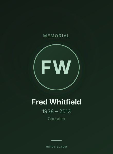 Memorial portrait of Fred Whitfield