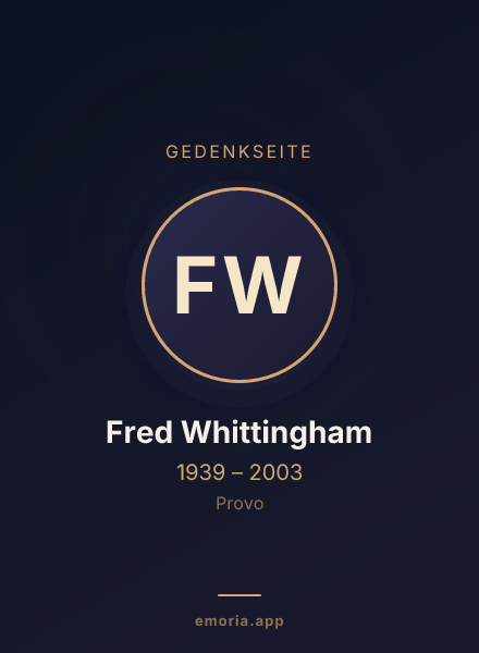 Gedenkportrait von Fred Whittingham
