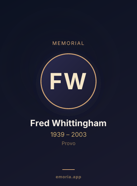 Memorial portrait of Fred Whittingham