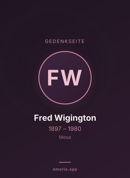Gedenkportrait von Fred Wigington