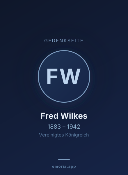 Gedenkportrait von Fred Wilkes
