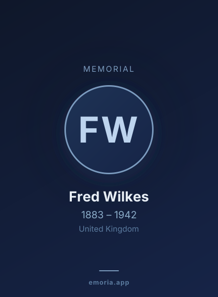 Memorial portrait of Fred Wilkes