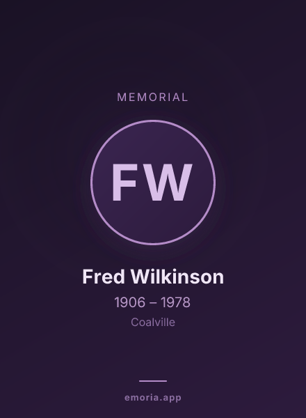 Memorial portrait of Fred Wilkinson