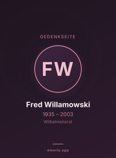 Gedenkportrait von Fred Willamowski