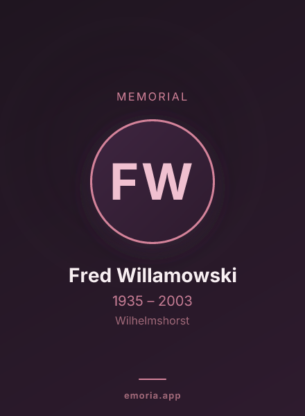 Memorial portrait of Fred Willamowski