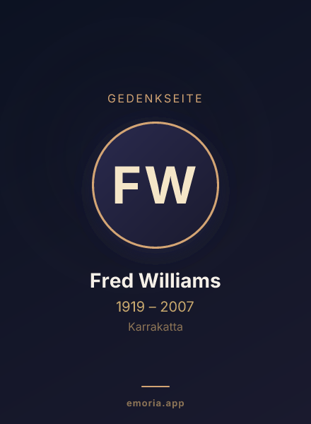 Gedenkportrait von Fred Williams