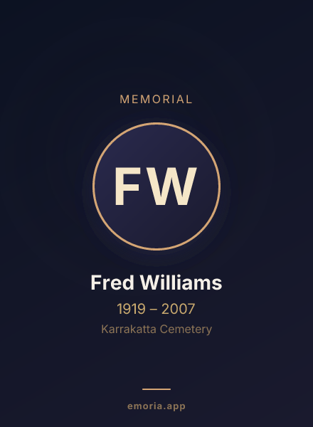 Memorial portrait of Fred Williams