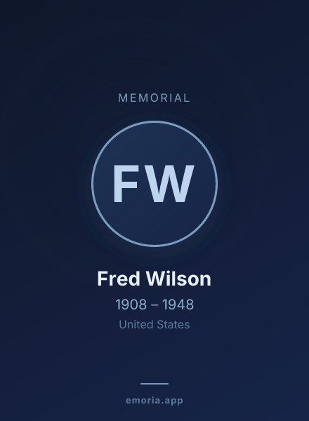 Memorial portrait of Fred Wilson