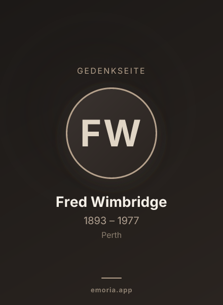 Gedenkportrait von Fred Wimbridge