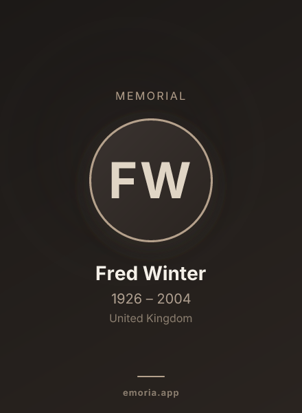 Memorial portrait of Fred Winter
