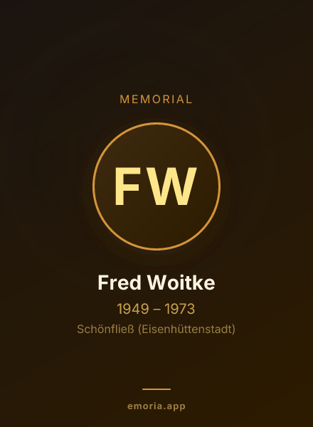 Memorial portrait of Fred Woitke
