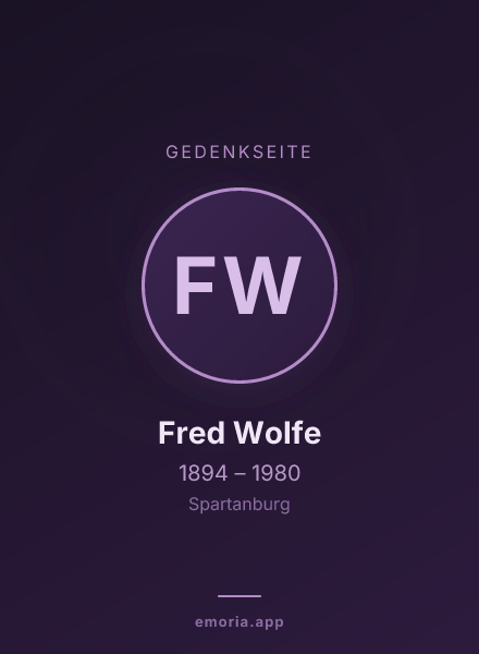 Gedenkportrait von Fred Wolfe
