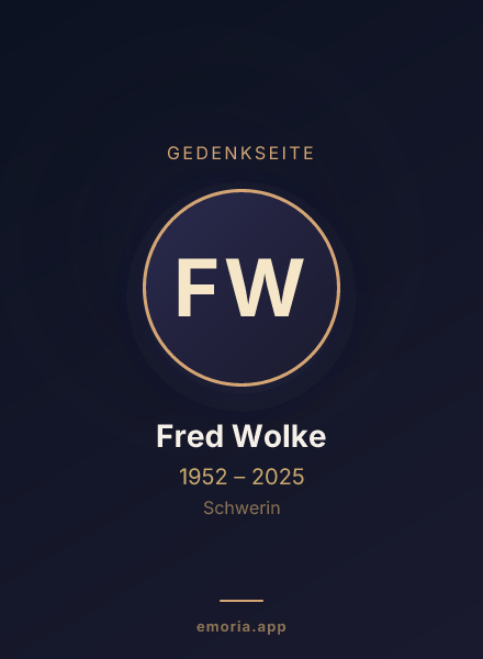 Gedenkportrait von Fred Wolke