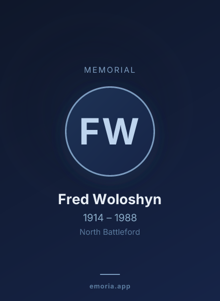 Memorial portrait of Fred Woloshyn