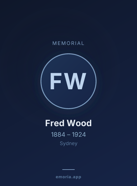Memorial portrait of Fred Wood