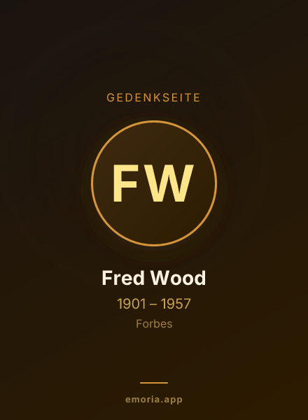 Gedenkportrait von Fred Wood