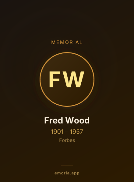 Memorial portrait of Fred Wood