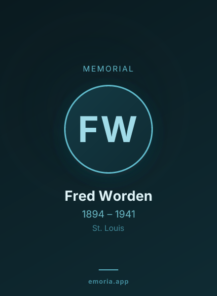 Memorial portrait of Fred Worden