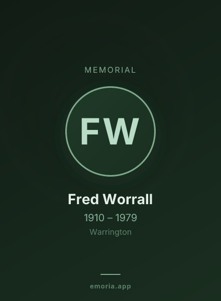 Memorial portrait of Fred Worrall