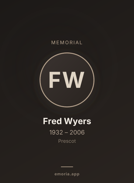 Memorial portrait of Fred Wyers