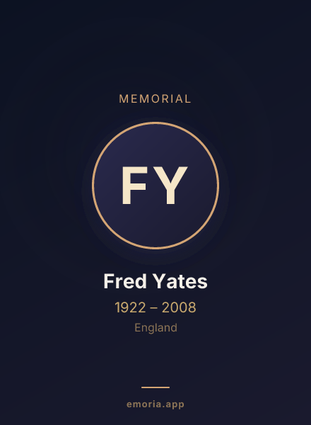 Memorial portrait of Fred Yates