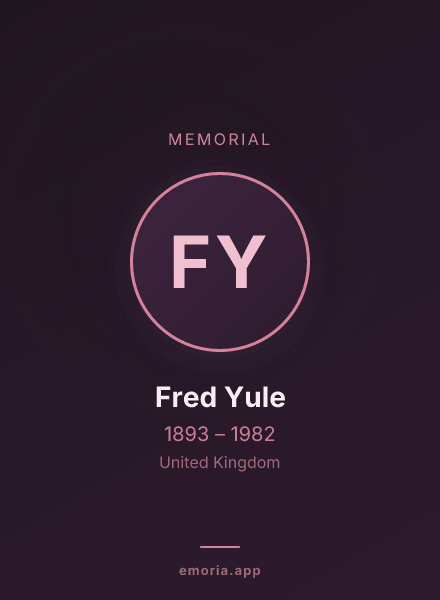 Memorial portrait of Fred Yule