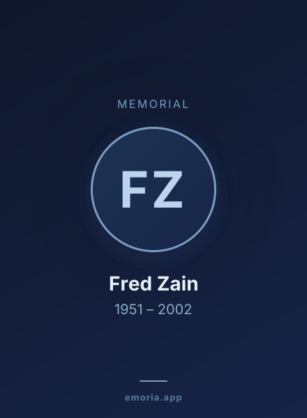 Memorial portrait of Fred Zain