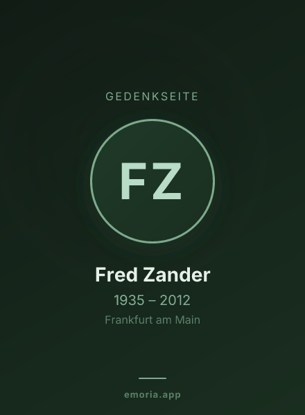 Gedenkportrait von Fred Zander