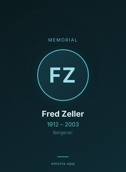Memorial portrait of Fred Zeller