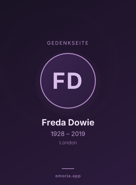 Gedenkportrait von Freda Dowie
