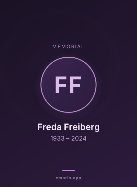 Memorial portrait of Freda Freiberg