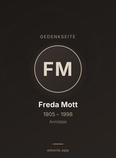 Gedenkportrait von Freda Mott